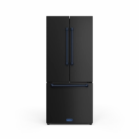 Thor Kitchen Matte Black French Door Counter Depth Refrigerator with Ice Maker| Gordon Ramsay Collection (17.5 cu.ft.) - RF3017FFD00-BLU