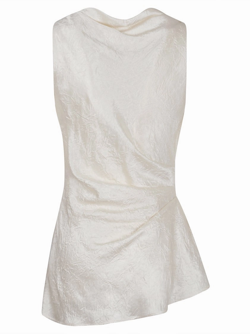White Sleeveless Satin Top