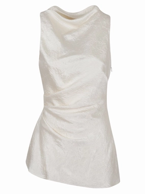 White Sleeveless Satin Top